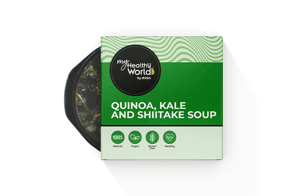 Sopa Quinoa, Kale y Shiitake }}